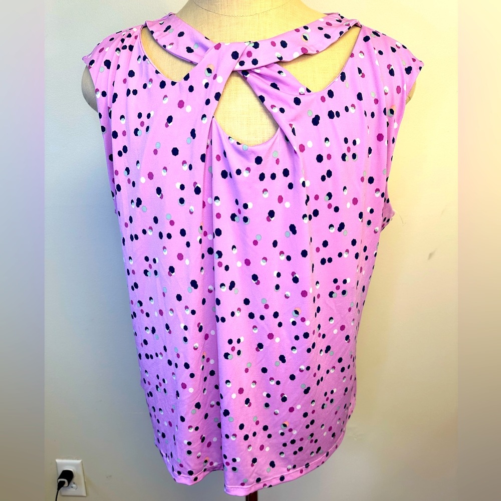 Fun Polka Dot Sleeveless Top Plus Size 3X